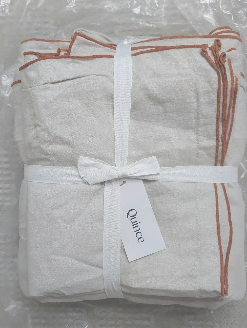 NWT- Quince European Linen Embroidered Duvet Cover & Shams! Full/ Queen(307)